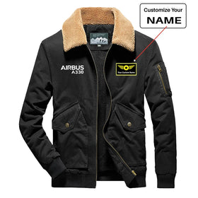 Airbus A330 & Text Thick Bomber Jackets