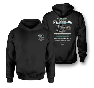 PW4000-94 design on black hoodie