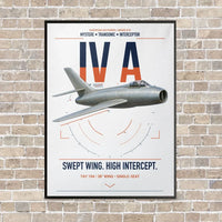 Thumbnail for Dassault Mystère IV A vertical canvas print - framed - white background