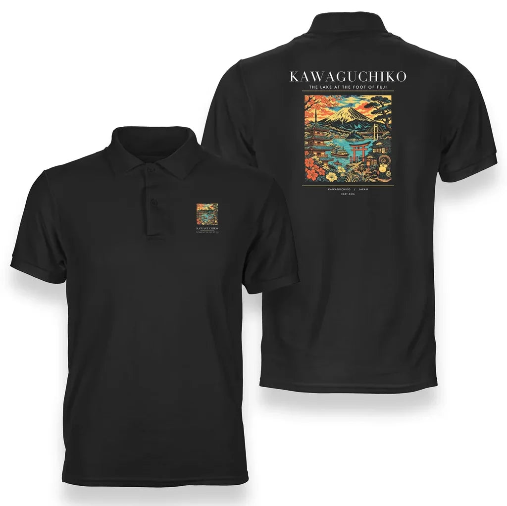 KAWAGUCHIKO - Poster - Double-Side Polo - Black