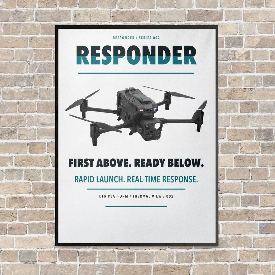 BRINC Responder vertical canvas print - framed - white background