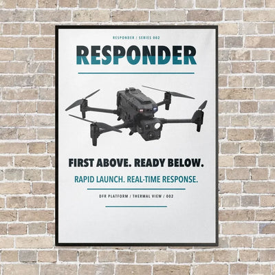 BRINC Responder vertical canvas print - framed - white background