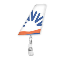 Thumbnail for SunExpress aviation design on durable plastic with metal clip tail-shape retractable ID card badge.