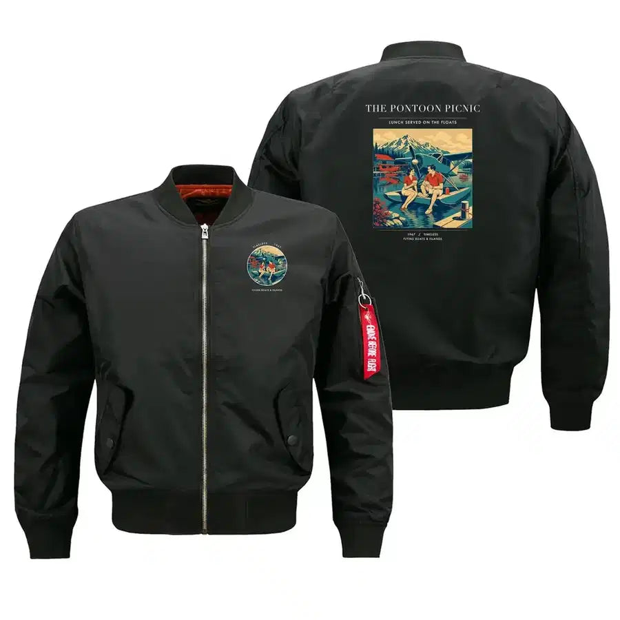 VINTAGE G4250 - The Pontoon Picnic - Bomber Jacket design on black