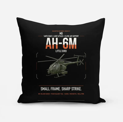 MD AH-6M Little Bird design on black pillow
