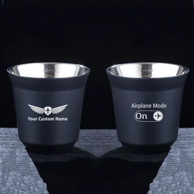Airplane Mode On aviation design on double-wall coffee mug, vacuum-insulated double-wall.