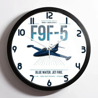 Thumbnail for F9F-5 Panther design on white framed wall clock