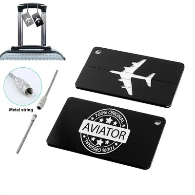 %100 Original aviation aluminum luggage tag in aircraft-grade aluminum.