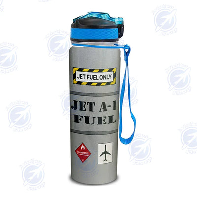 Jet Fuel Only Sports aviation design on sport kettle, insulated bottle with sport spout.
