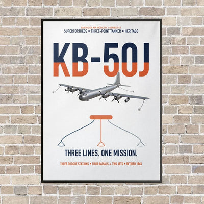 KB-50J Superfortress vertical canvas print - framed - white background