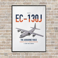 Thumbnail for EC-130J Commando Solo III vertical canvas print - framed - white background