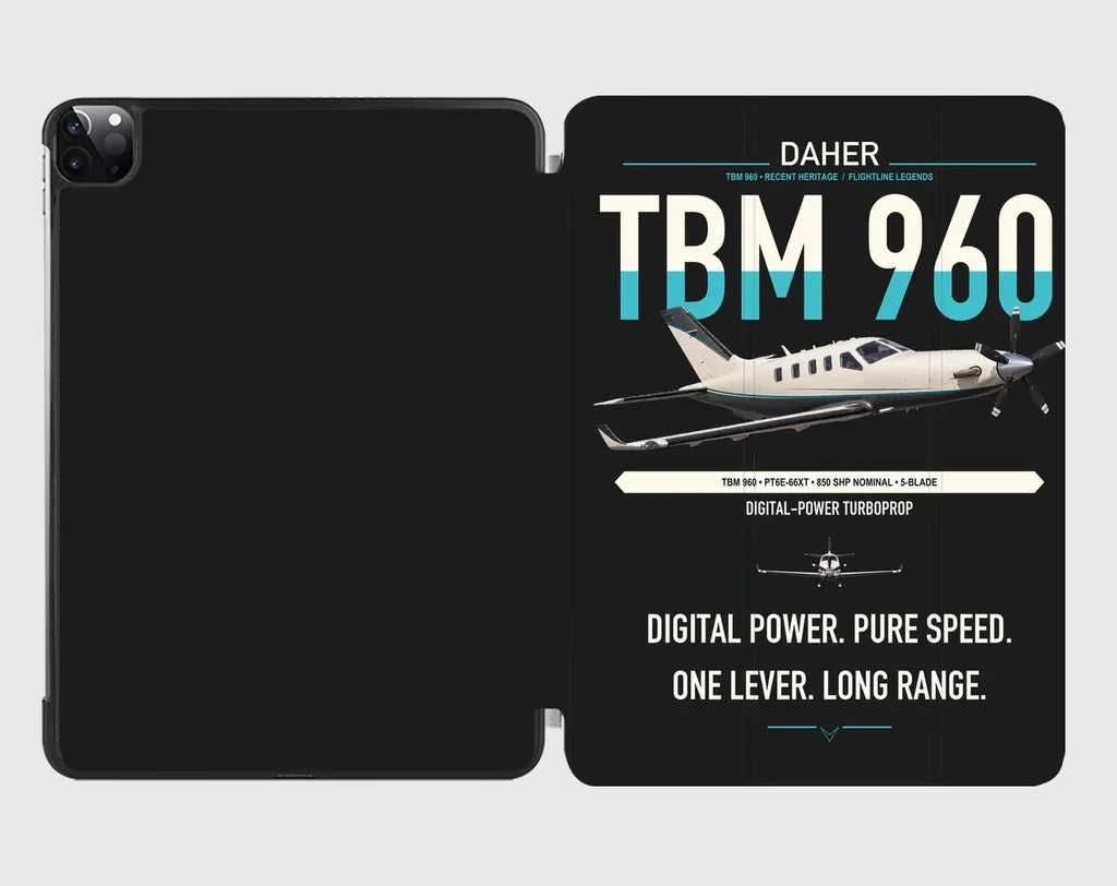 Daher TBM 960 design on black ipad tablet case