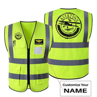 Thumbnail for Aviation Lovers aviation design printed on high-visibility reflective fabric reflective vest.