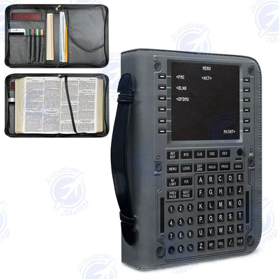 BOEING 737 FLIGHT MANAGEMENT aviation PU accessories bag in PU faux leather.