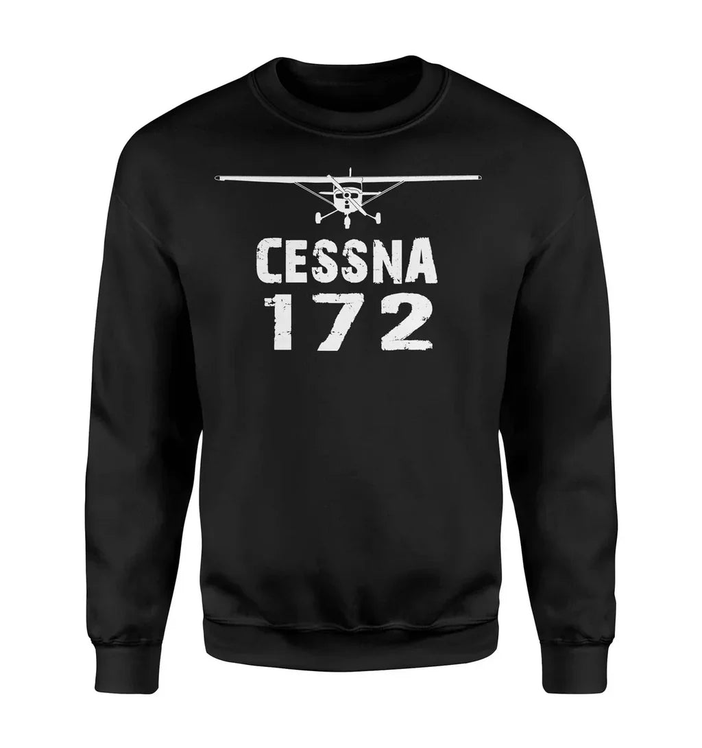 Cessna 172 & Plane aviation design printed on soft cotton blend sweatshirt.