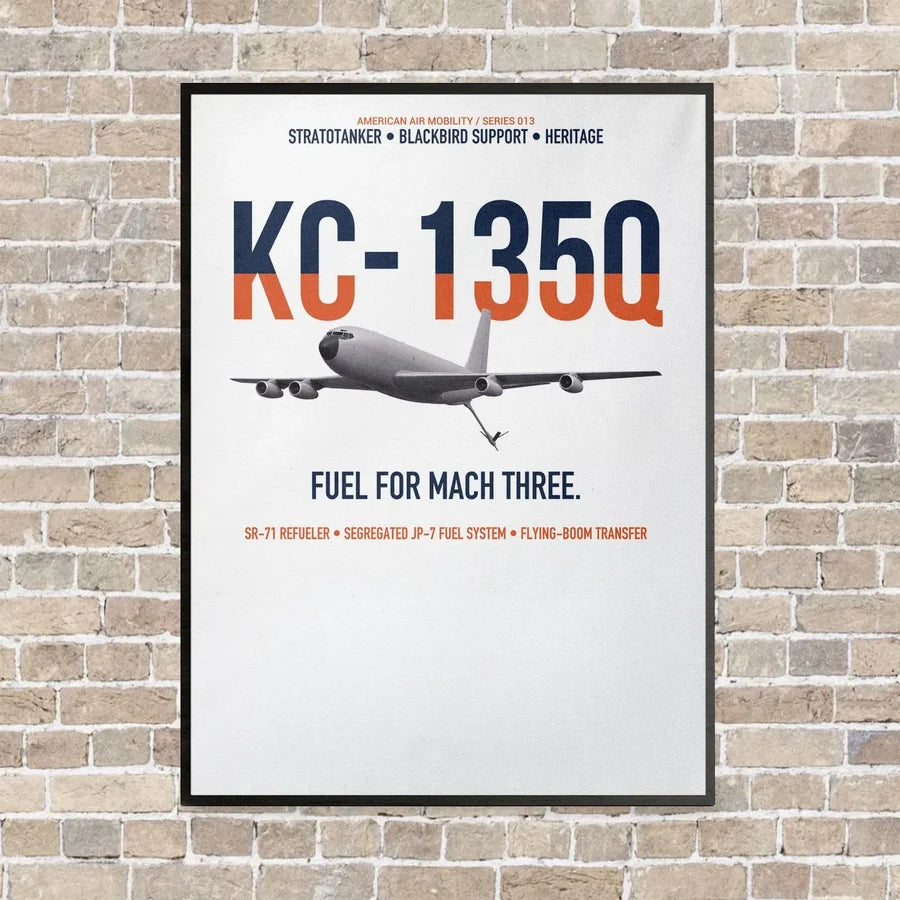 KC-135Q Blackbird Tanker vertical canvas print - framed - white background