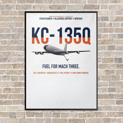 KC-135Q Blackbird Tanker vertical canvas print - framed - white background