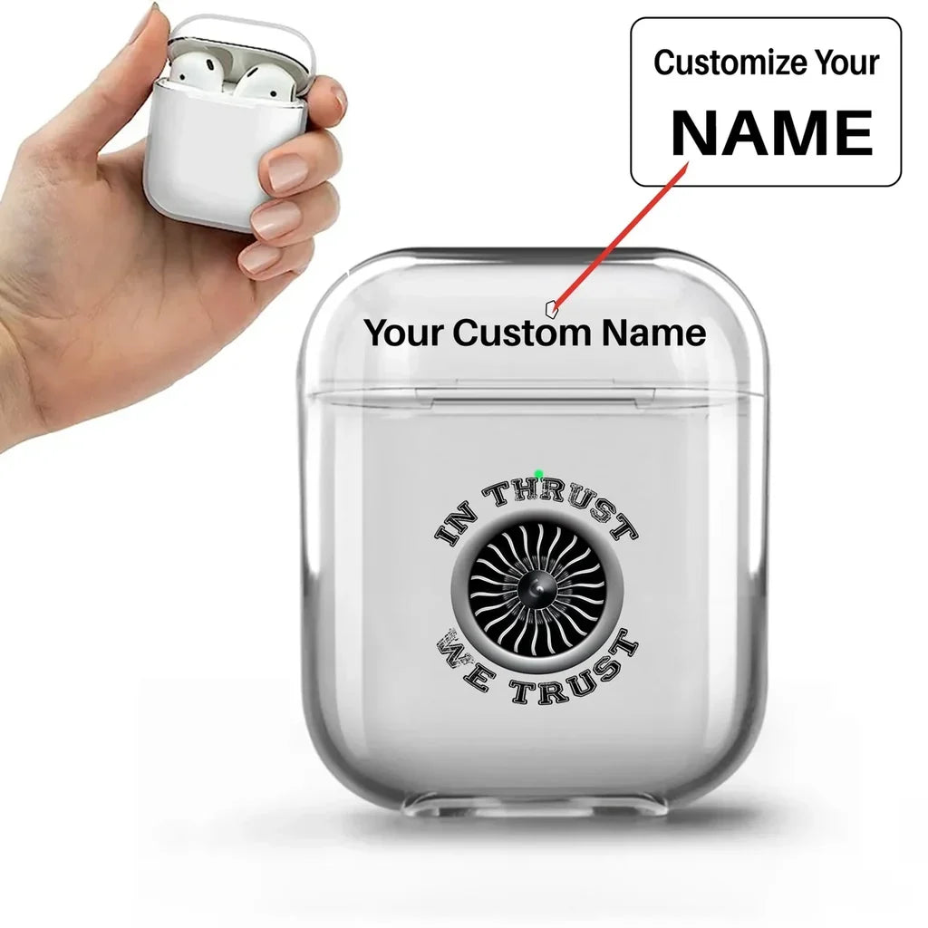 In Thrust We Trust (Vol 2) AirPods transparent case - Normal + Name