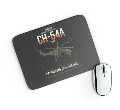 Sikorsky CH-54A Tarhe design on black rectangle mouse pad