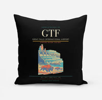 Thumbnail for Great Falls International Airport (GTF) design on black pillow