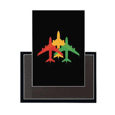 Colourful 3 Airplanes aviation design magnet in strong neodymium core.