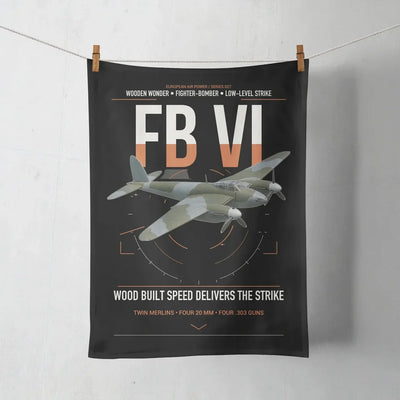 de Havilland Mosquito FB VI design on black towel