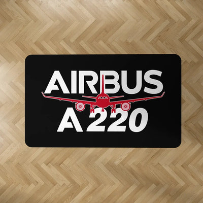 Amazing Airbus A220 aviation design on durable carpet pile with non-slip backing rectangle carpet floor mat.