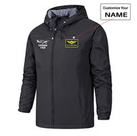 Thumbnail for The Cessna 152 Rain Jackets & Windbreakers aviation design printed on waterproof shell with sealed seams small-logo rain jacket.