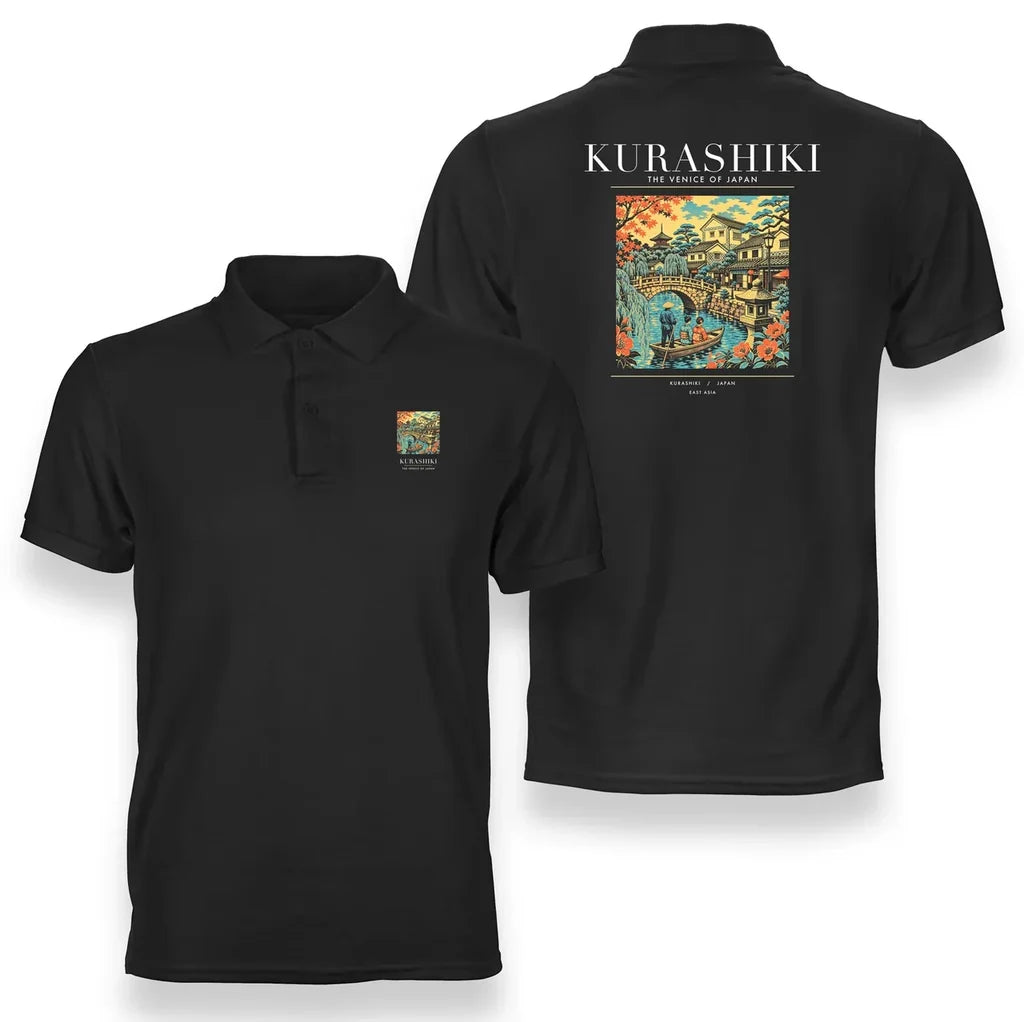 KURASHIKI - Poster - Double-Side Polo - Black