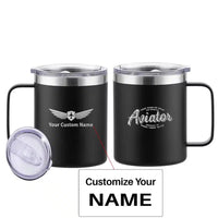 Thumbnail for Aviator - Dont Make Me Walk aviation design on laser-engraved mug, permanent laser engraving on stainless.