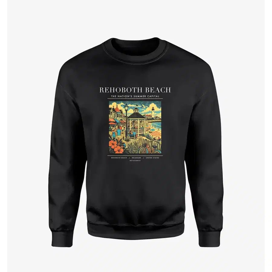 REHOBOTH BEACH - Poster - Sweatshirt - Black
