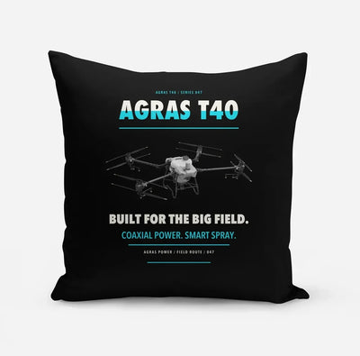 DJI Agras T40 design on black pillow