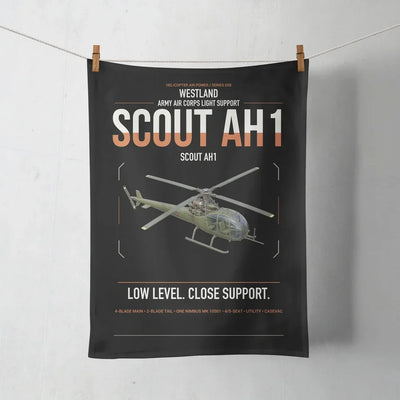 Westland Scout AH1 design on black towel