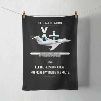Cessna Citation X+ design on black towel