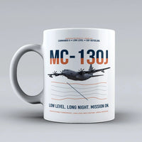 Thumbnail for MC-130J COMMANDO II design on white ceramic mug, double-side print