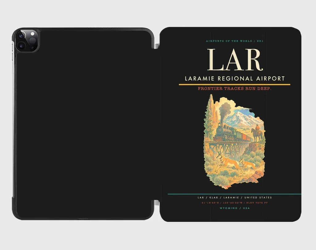 Laramie Regional Airport (LAR) design on black ipad tablet case