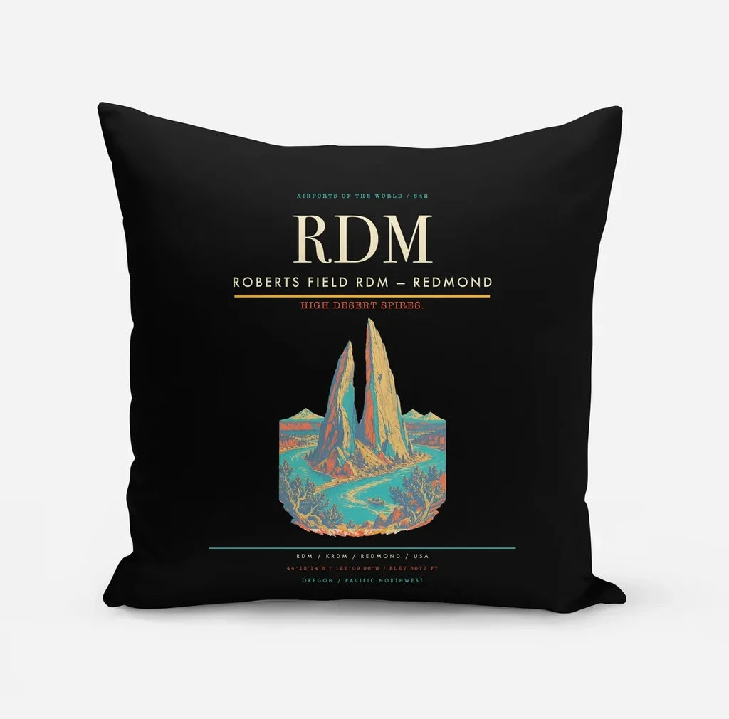 Roberts Field (RDM) design on black pillow