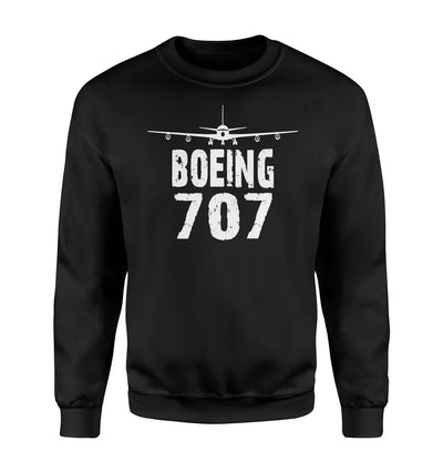 Boeing 707 & Plane aviation design printed on soft cotton blend sweatshirt.