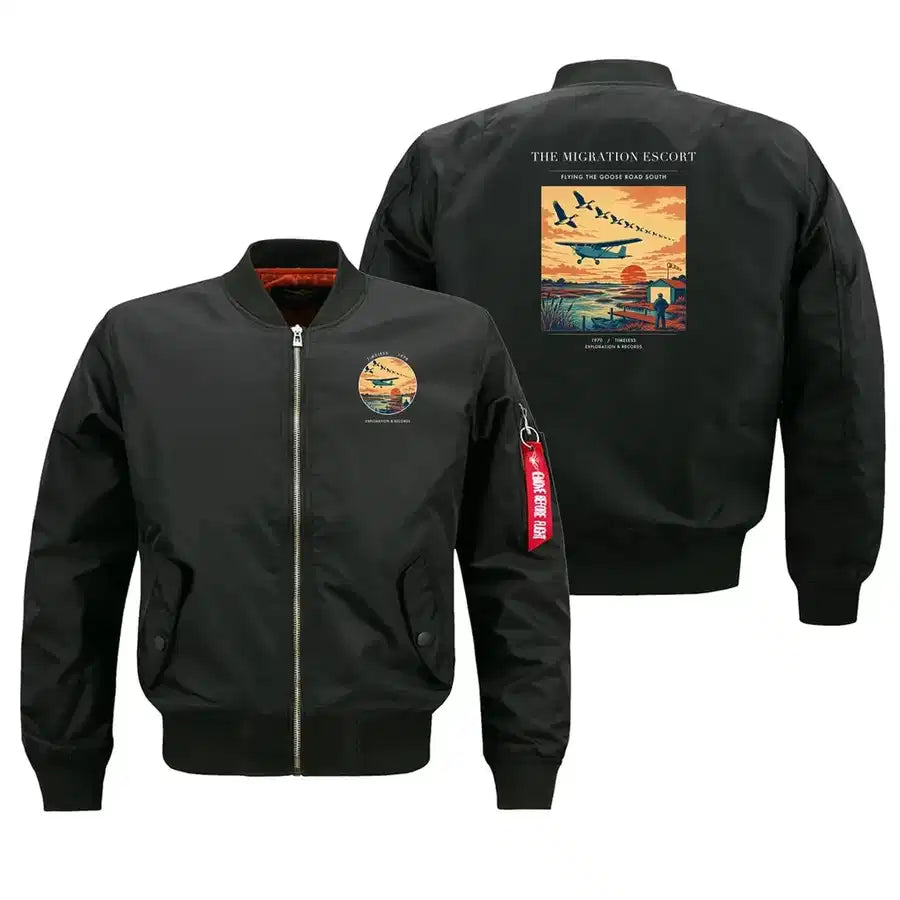 VINTAGE G4448 - The Migration Escort - Bomber Jacket design on black