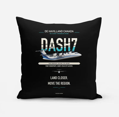 de Havilland Canada DHC-7-102 Dash 7 design on black pillow