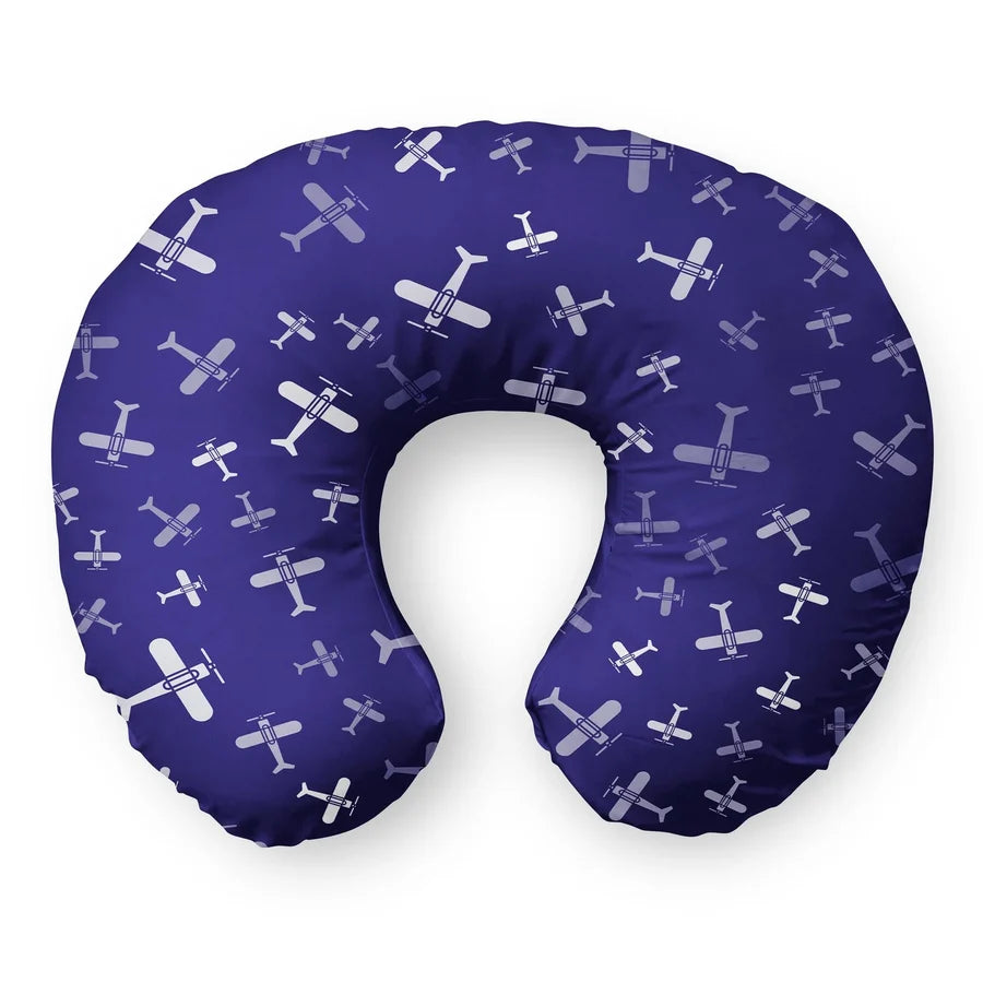 Seamless Propellers Travel & Boppy aviation design on memory foam with soft cover travel pillow.