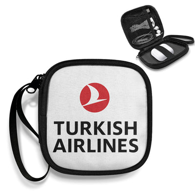 Turkish Airlines Portable aviation portable headphone bag in padded polyester.