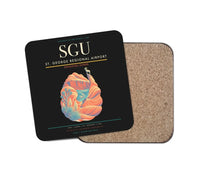 Thumbnail for St. George Regional Airport (SGU) design on black 1 piece coaster