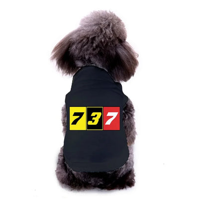 Pet vest with Flat Colourful 737 Dog Pet aviation design, quilted insulated panel.