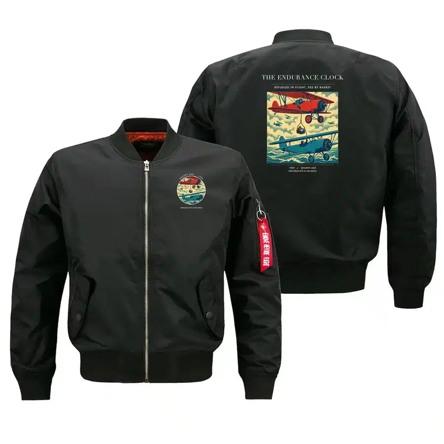 VINTAGE G4203 - The Endurance Clock - Bomber Jacket design on black