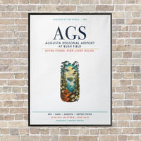 Thumbnail for Augusta Regional Airport at Bush Field AGS vertical canvas print - framed - white background