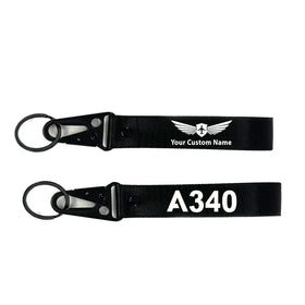 Airbus A340 Flat Text Hawk-shaped Key Chains