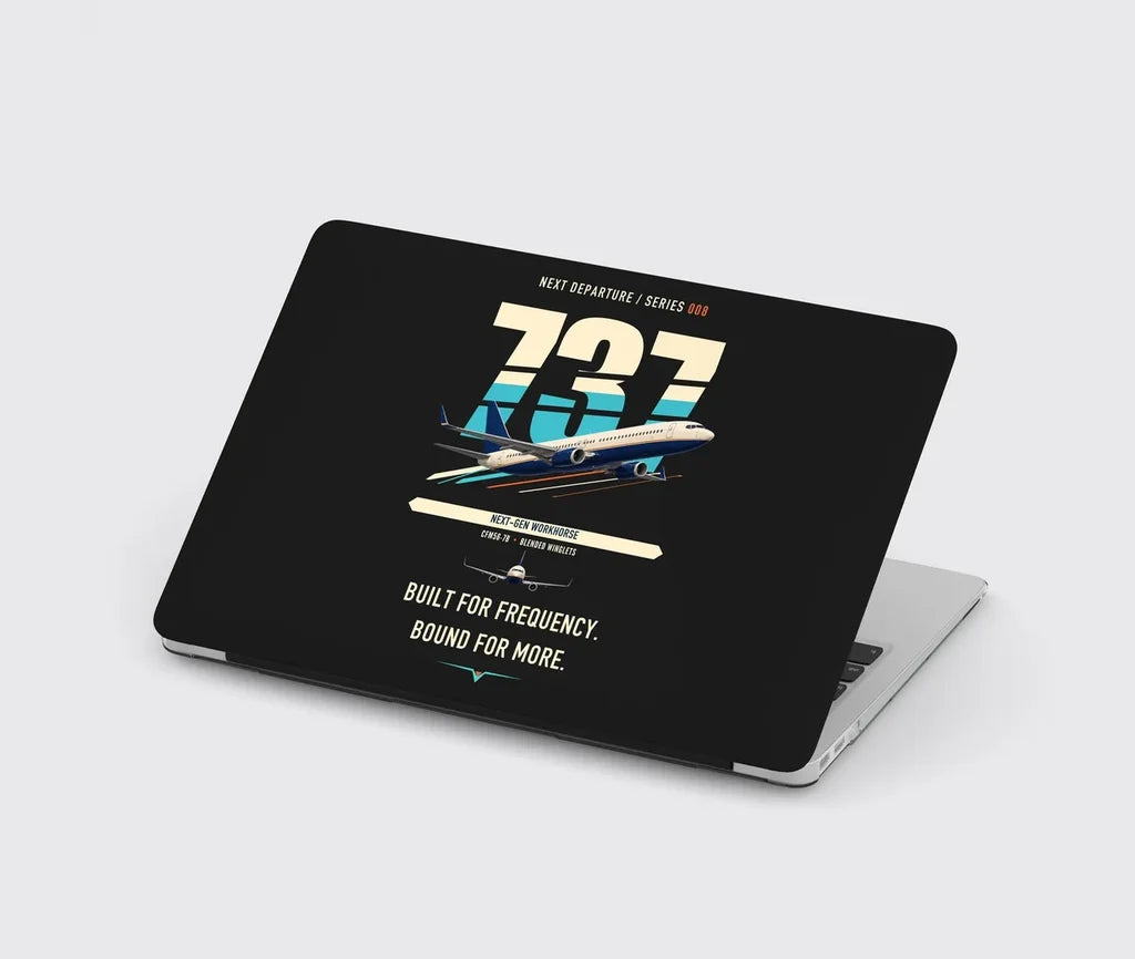 Boeing 737-800 NG design on black MacBook case