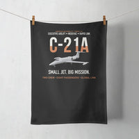 Thumbnail for C-21A Learjet Small Jet Big Mission design on black towel