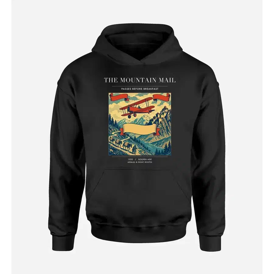 VINTAGE G4038 - The Mountain Mail - Premium Hoodie design on black premium